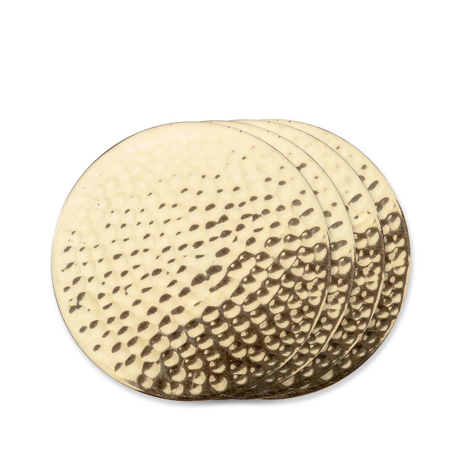 Hammered Brass Coasters Set of 4-product_type::coasters-Parc Decor
