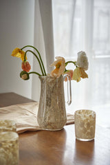 Hand Blown Glass Pitcher for Water, other Drinks and Flowers-Parc Decor