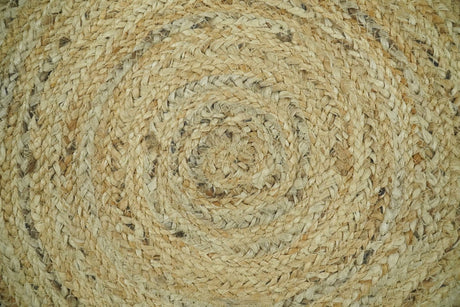 Hand Braided Solid Round natural Brown Jute Rug