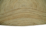 Hand Braided Solid Round natural Brown Jute Rug