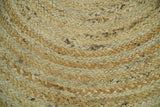 Hand Braided Solid Round natural Brown Jute Rug