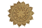 Hand Braided Solid Round Natural Brown Jute Silsal Rug
