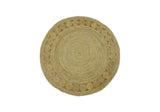 Hand Braided Solid Round natural Brown Jute Sisal Rug