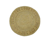 Hand Braided Solid Round natural Brown Jute Sisal Rug