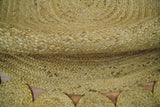 Hand Braided Solid Round natural Brown Jute Sisal Rug