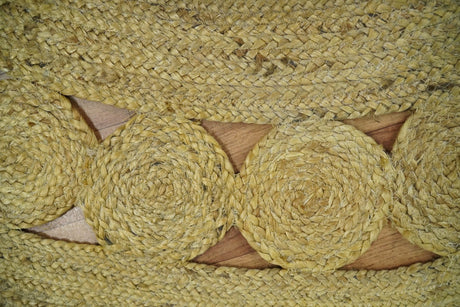 Hand Braided Solid Round natural Brown Jute Sisal Rug