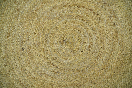 Hand Braided Solid Round natural Brown Jute Sisal Rug