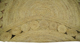 Hand Braided Solid Round natural Brown Jute Sisal Rug