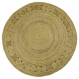 Hand Braided Solid Round natural Brown Jute Sisal Rug