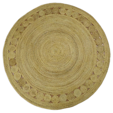Hand Braided Solid Round natural Brown Jute Sisal Rug