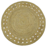 Hand Braided Solid Round natural Brown Jute Sisal Rug