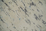 Hand Carved Abstract 8x10 Beige, Charcoal and Blue Hand Knotted Wool and Real Silk Area Rug