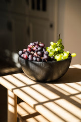 Hand Carved Large Half Charred Wooden Bowl