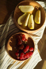 Hand Carved Wooden Plate with High Sides