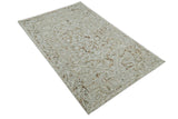 Hand Hooked 5x8 Brown and White Wool Textured Loop Area Rug | GAR3-Area Rug-Parc Decor