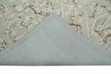Hand Hooked 5x8 Brown and White Wool Textured Loop Area Rug | GAR3-Area Rug-Parc Decor