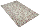 Hand Hooked 5x8 Pink and Beige Wool Textured Loop Area Rug | GAR12-Area Rug-Parc Decor