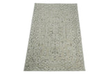 Hand Hooked 5x8 White and Gray Wool Textured Loop Area Rug | GAR9-Area Rug-Parc Decor