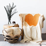 Hand-Knitted Merino Wool Heart Throw Blanket-Throw Pillows & Blankets-Parc Decor