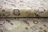 Hand Knotted 10x14 Modern Gold And Red Wool Area Rug