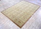 Hand Knotted 10x14 Modern Gold And Red Wool Area Rug