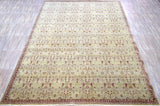 Hand Knotted 10x14 Modern Gold And Red Wool Area Rug