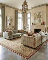 Hand Knotted 10x14 Modern Gold And Red Wool Area Rug