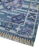 Hand knotted 2.6x8 Gray Traditional Transitional Design Wool Area Rug