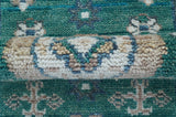 Hand knotted 2.6x8 Teal Traditional Khotan Design Wool Area Rug