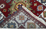 Hand Knotted 2.6x8 Traditional Kazak Red and Ivory Wool Rug