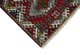 Hand Knotted 2.8x10 Traditional Kazak Ivory and Red Wool Area Rug