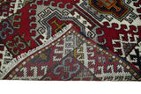 Hand Knotted 2.8x10 Traditional Kazak Ivory and Red Wool Area Rug