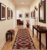 Hand Knotted 2.8x10 Traditional Kazak Ivory and Red Wool Area Rug