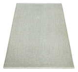 Hand Knotted 2x3 Beige and Ivory Traditional Persian Oushak Wool Rug
