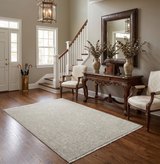 Hand Knotted 2x3 Beige and Ivory Traditional Persian Oushak Wool Rug
