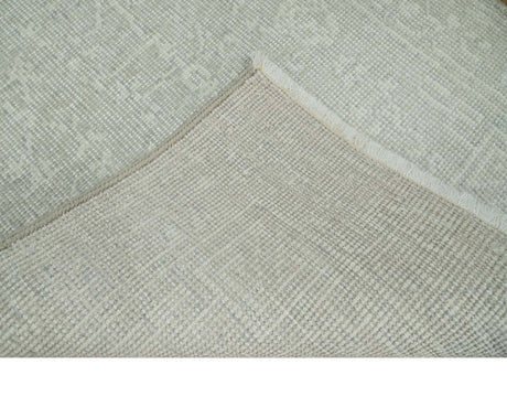 Hand Knotted 2x3 Beige and Ivory Traditional Persian Oushak Wool Rug