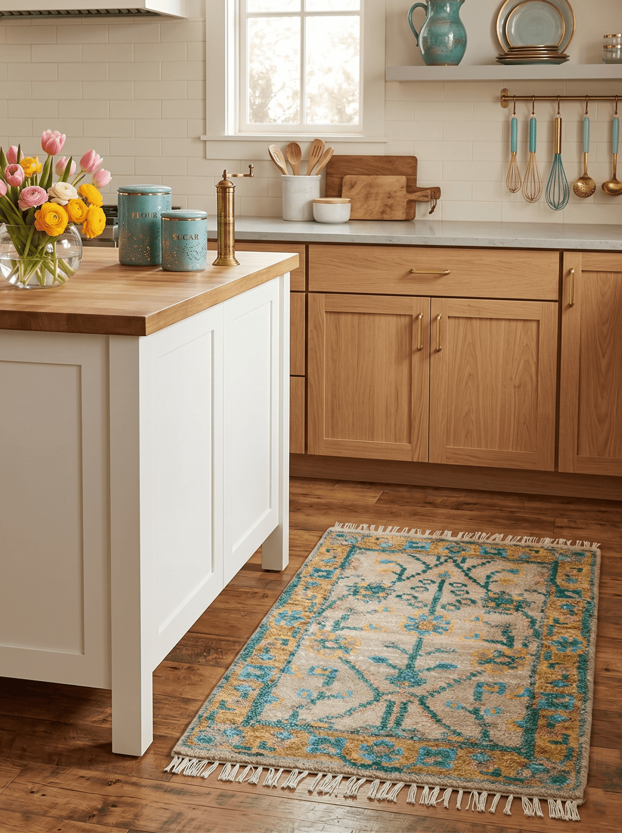 Hand Knotted 2x3 Traditional Design Gray And Green Wool Area Rug