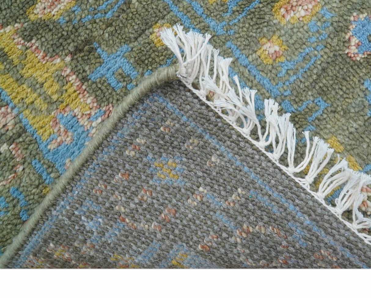 Hand Knotted 2x3 Traditional Tree of life Olive Wool Area Rug