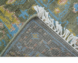 Hand Knotted 2x3 Traditional Tree of life Olive Wool Area Rug