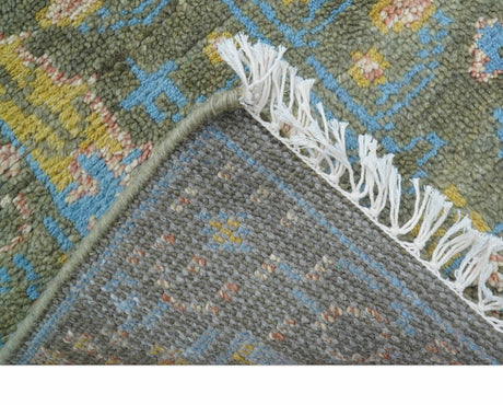 Hand Knotted 2x3 Traditional Tree of life Olive Wool Area Rug