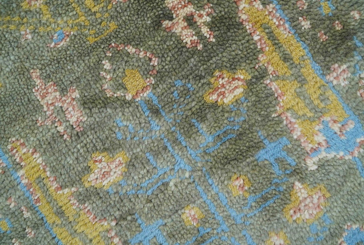 Hand Knotted 2x3 Traditional Tree of life Olive Wool Area Rug