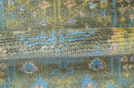 Hand Knotted 2x3 Traditional Tree of life Olive Wool Area Rug