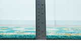 Hand knotted 2x3 Yellow And Teal Traditional Khotan Design Wool Area Rug