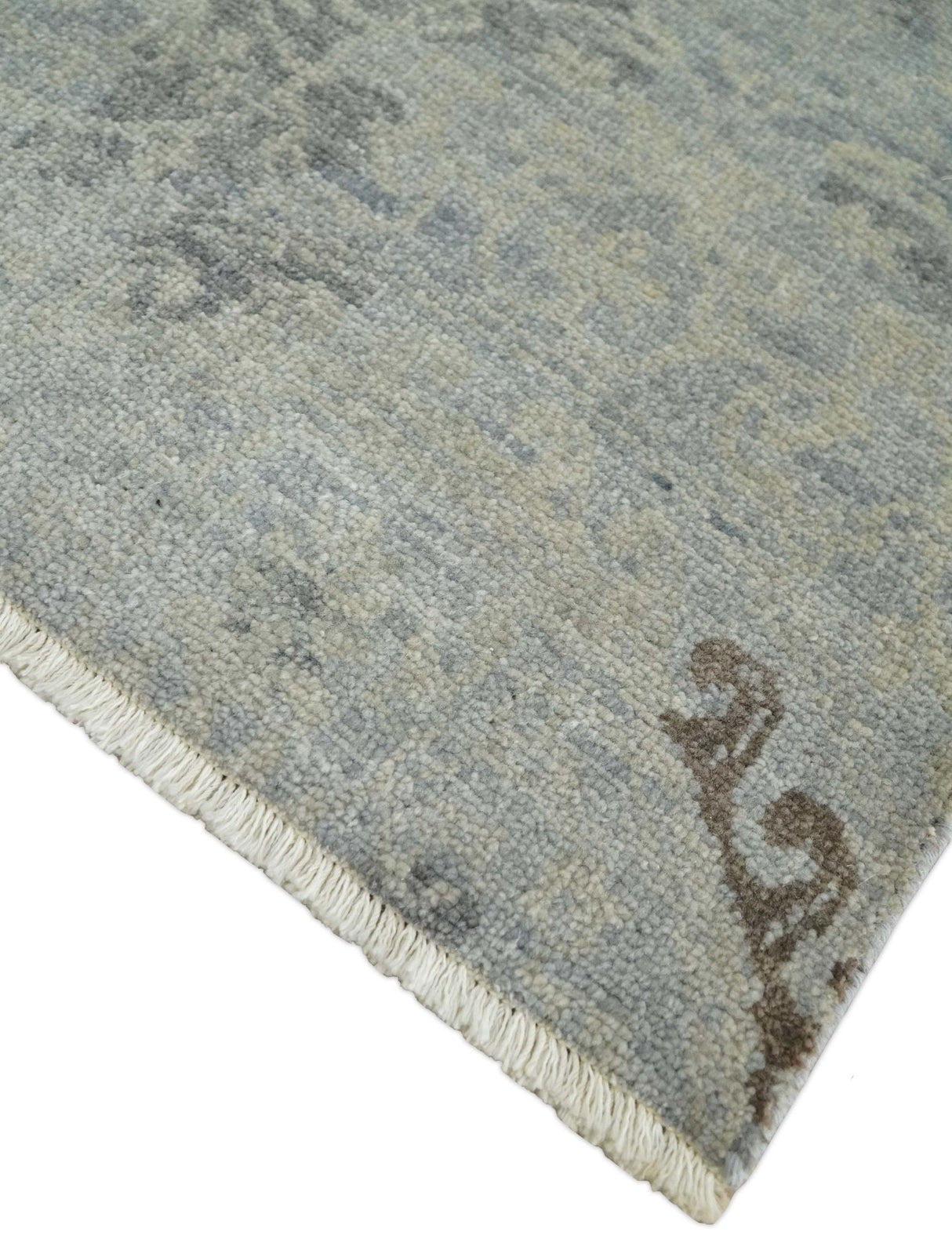 Hand Knotted 2x4 Gray And Beige Traditional Vintage Persian Wool Rug
