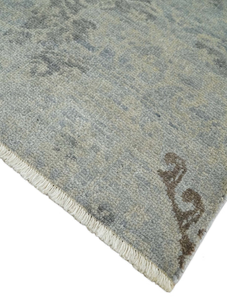 Hand Knotted 2x4 Gray And Beige Traditional Vintage Persian Wool Rug