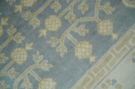 Hand Knotted 3x3 Gray, Ivory and Beige Traditional Low Pile Wool Rug, Bedside Rug | N35033-Area Rug-Parc Decor