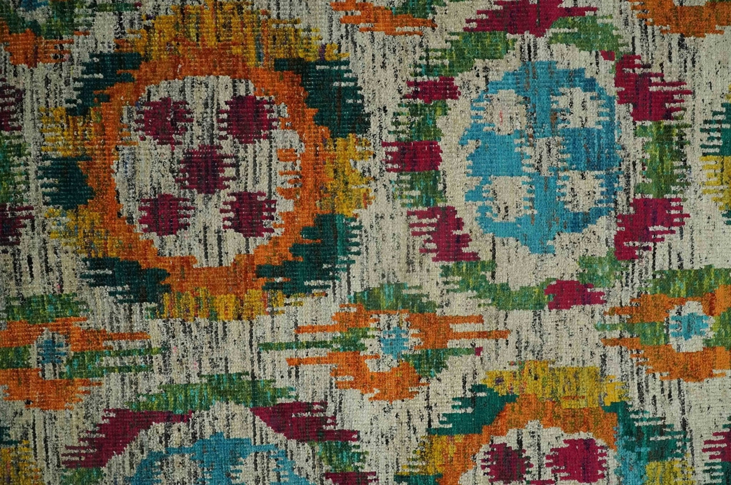 Hand Knotted 4.5x6.5 Multicolor Persian Recycled Silk Area Rug