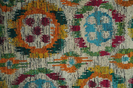 Hand Knotted 4.5x6.5 Multicolor Persian Recycled Silk Area Rug