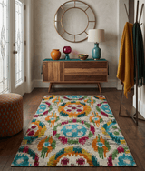 Hand Knotted 4.5x6.5 Multicolor Persian Recycled Silk Area Rug