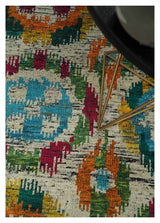 Hand Knotted 4.5x6.5 Multicolor Persian Recycled Silk Area Rug